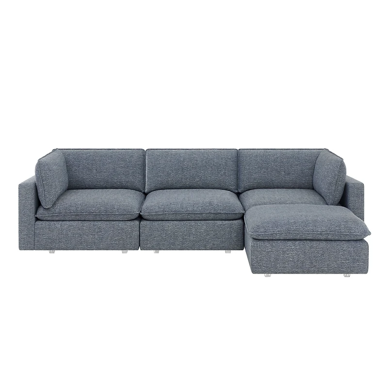 Better Homes & Gardens Weston 107.5" Cloud Modular Sectional Sofa, Blue