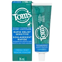 Tom's of Maine Rapid Relief Sensitive Natural Toothpaste, 76 mL