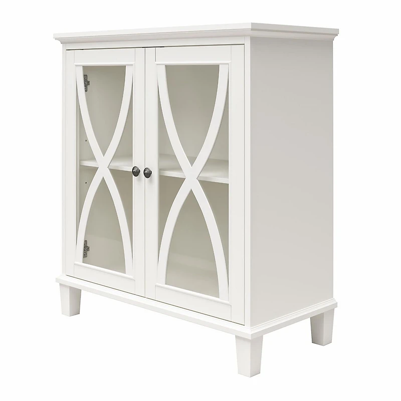 Ameriwood Home Celeste Accent Cabinet with Glass Doors, White