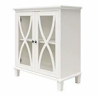 Ameriwood Home Celeste Accent Cabinet with Glass Doors, White