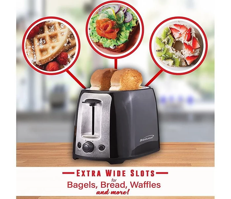 Brentwood 2-Slice Toaster, Black