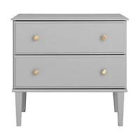 Prepac Lux Grey 2 Drawer 16"D x 27.75"W x 25"H Nightstand