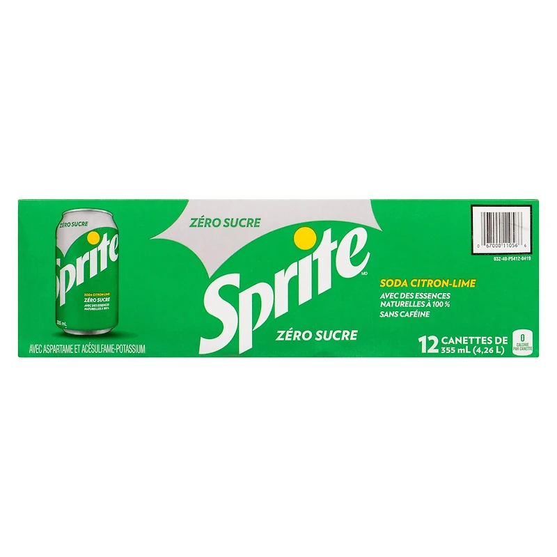 Sprite Zéro Fridge Pack Cannettes, 355 mL, 12 Pack 12 x 355 ml