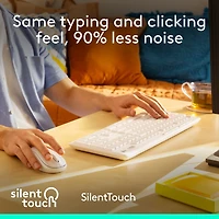 Logitech MK295 Silent Wireless Keyboard and Mouse Combo - Off-White