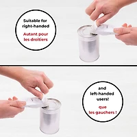 Starfrit Little Beaver Can Opener, Safe, Holds Lid and Leaves No Sharp Edges on Lid, Comfort Grip, 3-Year Warranty, White, Open cans easily without touching the lid using the Starfrit LITTLE BEAVER can opener. Safe with no sharp edges, hygienic as the lid never touches food, and practical for right or left-handed use. Compact and easy to clean with warm soapy water, perfect for everyday kitchen use.