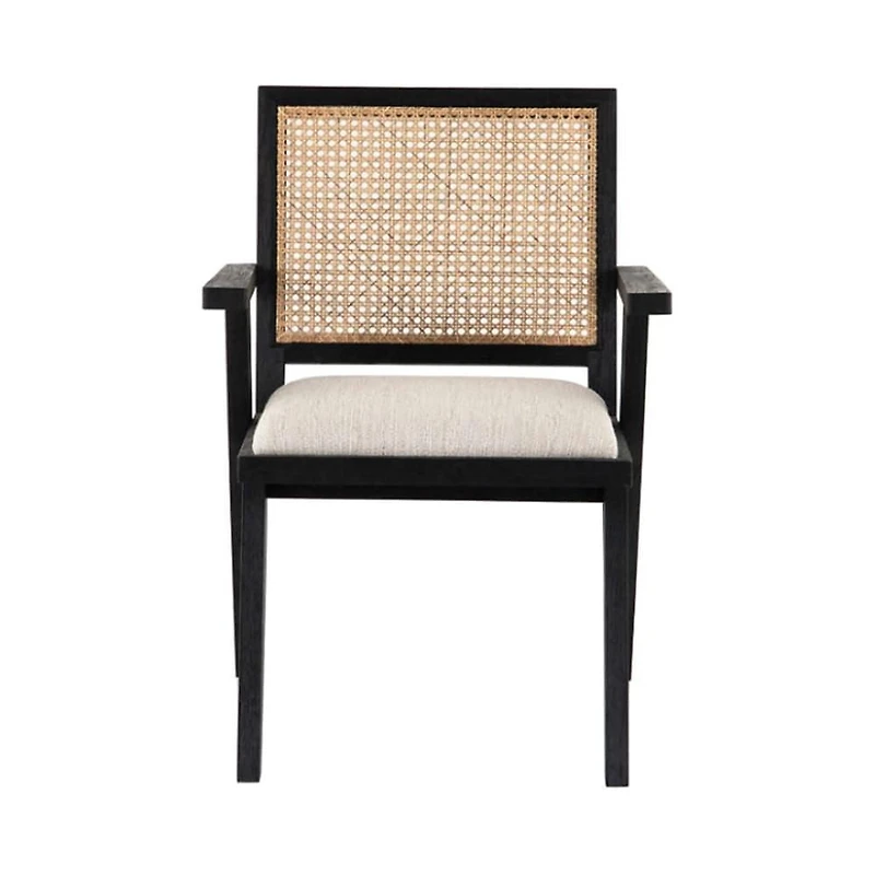 Rotterdan Dining Chair With Wood Frame and Natural Rattan SET OF 2