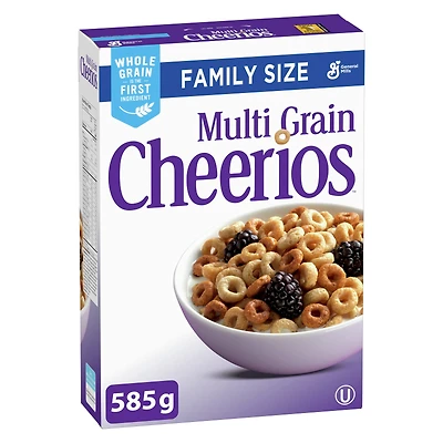 Cheerios Multi-Grain, Céréales à Base de Grains Entiers, Format Familial, 585 g 585g