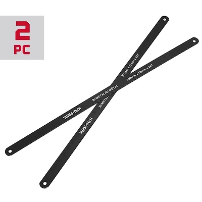 Swiss Tech Hacksaw Blade - 2 Pack, 12inch x 24 TPI blade