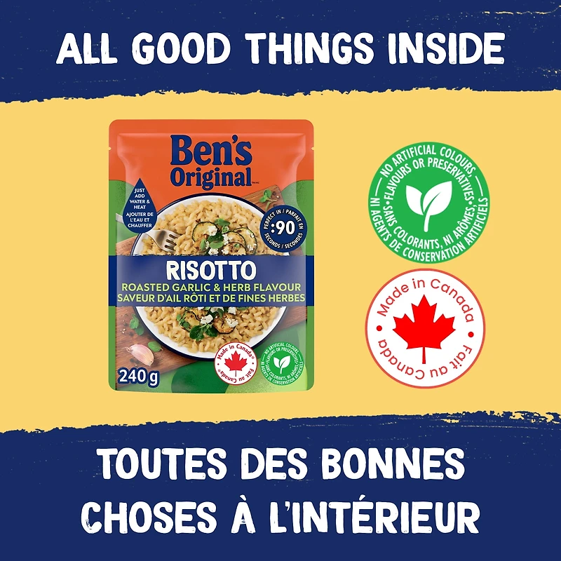 BEN'S ORIGINAL Risotto Roasted Garlic & Herb Flavour, 240g Pouch, Ben's Original Garlic Risotto