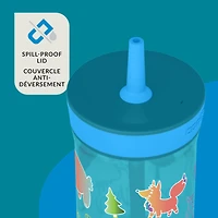 Contigo Kids Leighton Spill-Proof Tumbler with Straw, 14 oz (414 ml), Reusable Water Bottle, Juniper Forest Harvest