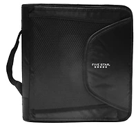 Five Star Slim 1.5" Zipper Binder Black with Handle