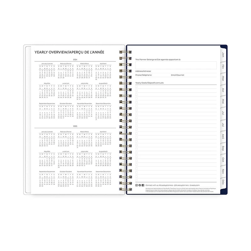 2024 Weekly Monthly Planner, 5x8, Blue Sky, Tana