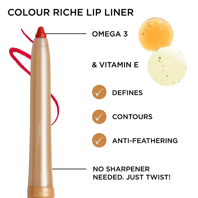 L'Oréal Paris Crayon à Lèvres Colour Riche Crayon à lèvres définisseur enrichi en vitamine E