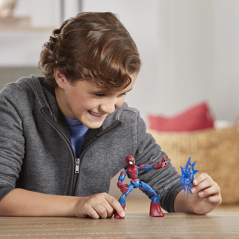 Marvel Spider-Man Bend and Flex - Figurine flexible Spider-Man de 15 cm, incluant accessoire