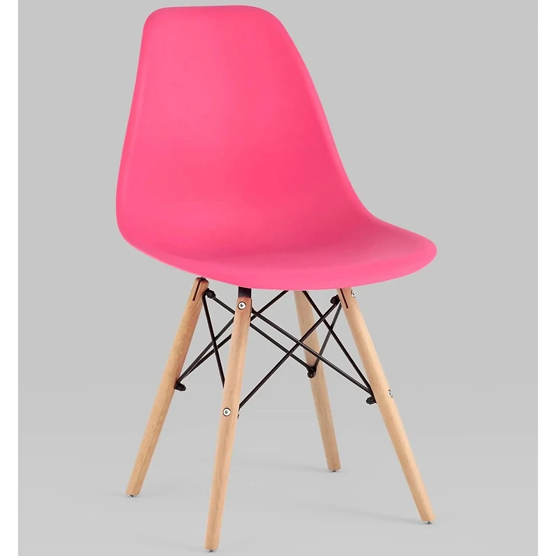 Heavenly Collection Dark Pink Wood Chair SET OF 2