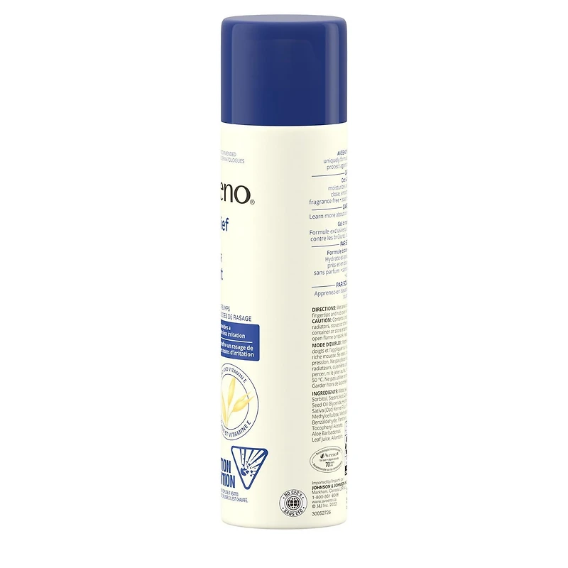 Aveeno Skin Relief Shave Gel, Vitamin E, Oat, Hair Removal, Allergy Tested, Fragrance Free, 198 g