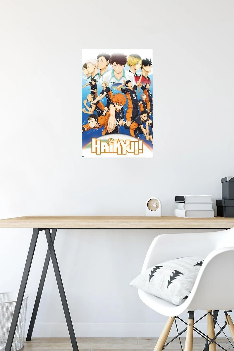 Haikyu!! - Key Art 2 Wall Poster, 22.375" x 34" Framed