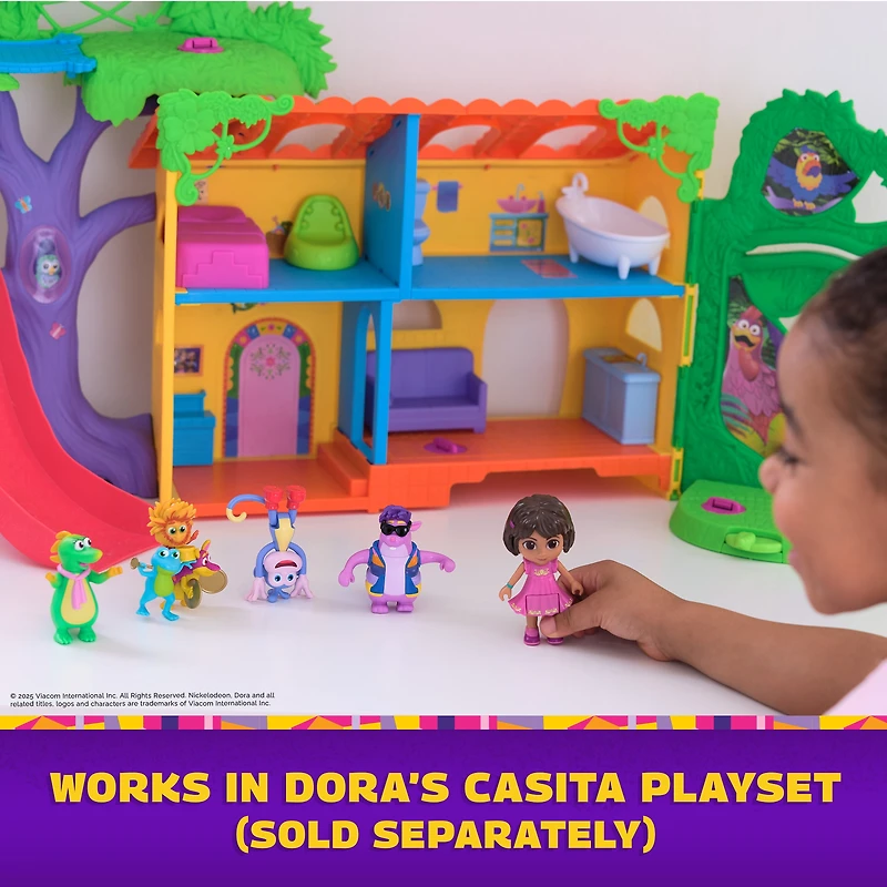 Dora, Coffret Amis fantastiques avec Dora, Babouche, Tico, Véra et le Trio Fiesta, figurines et jouets pour filles et garçons, à partir de 3 ans ENS FIGURINE DORA