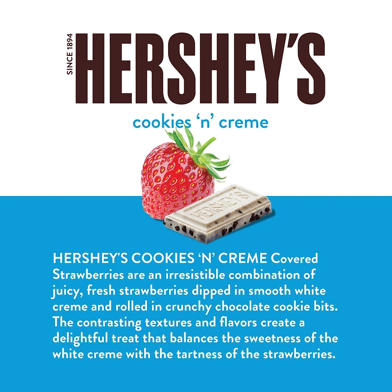 Hershey's Strawberries in Cookies ‘N’ Creme, 8 oz (Frozen), StbryWhteChoCkieCrmb