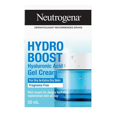 Neutrogena Sans Parfum Hydro Boost Gel-Crème pour Peau Ultrasèche, Hydratant pour le Visage à l'Acide Hyaluronique pour Peau Ultrasèche, Peaux Sensibles & à Tendance Acnéique Offre une Hydratation Longue Durée, Non Comédogène
