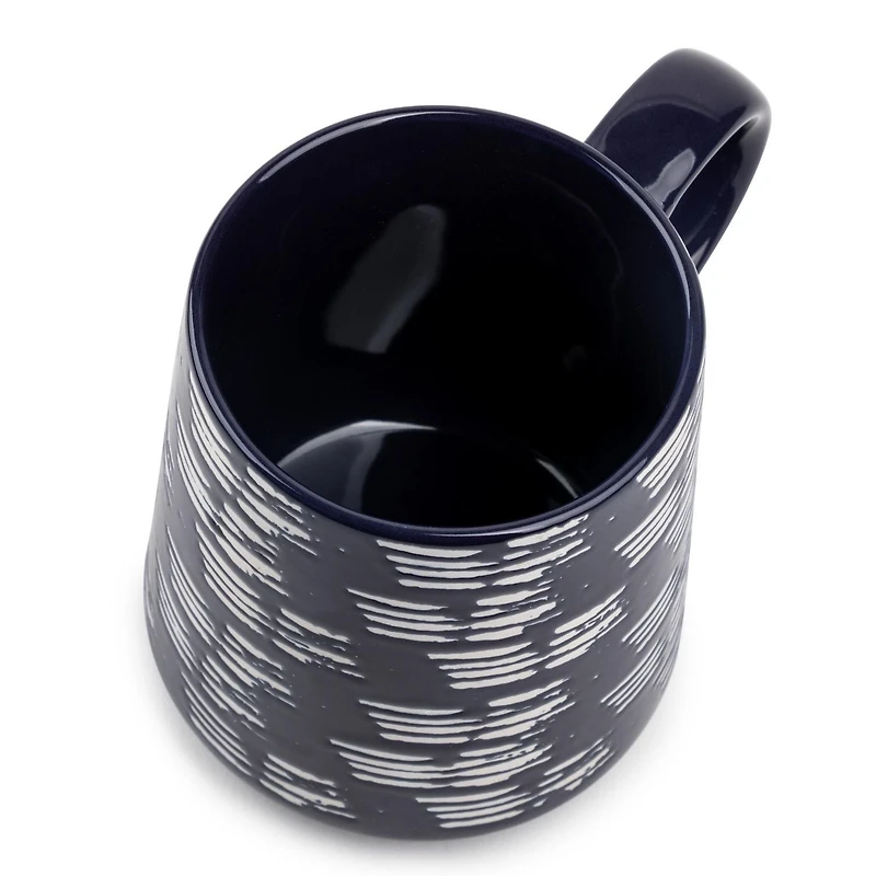 Tasse en grès thym et table, 16 oz liq., pinceau noir