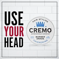 Cremo Thickening Hair Styling Pomade, High Hold, Low Shine, 113g