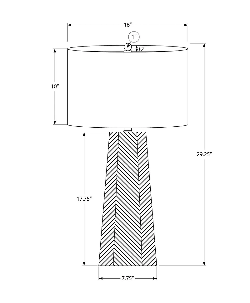 Monarch Specialties Lighting, 29"h, Table Lamp, White Ceramic, Ivory / Cream Shade, Contemporary