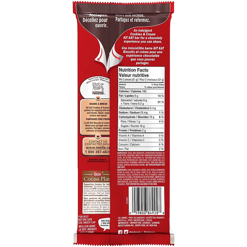 NESTLÉ KITKAT Cookies & Cream Wafer Bar