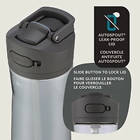 Contigo Ashland 2.0 Leak-Proof Water Bottle with Straw and Carry Handle, BPA-Free, Dishwasher Safe, Sake, 24 oz (709 ml)
