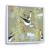 Designart Hérons Oiseaux Dans L'eau ART MURAL À CADRE FLOTTÉ