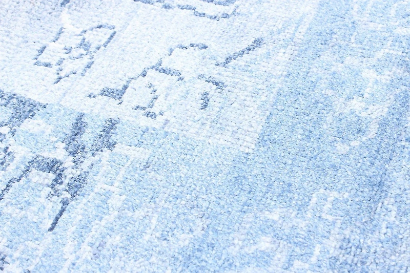 ECARPETGALLERY 6'11" x 9'10" Bordered Jules Oushak Hand-knotted Area Rug for Living Room, Dining Room and Bedroom in Blue