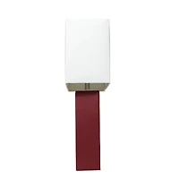 Conceptions Elégantes Lampe de table moderne en cuir avec abat-jour en tissu blanc