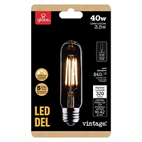 Globe Electric 40W Equivalent Warm White (2700K) T10 Dimmable Vintage Edison LED Plastic Light Bulb, E26 Base, 320 Lumens, 90 CRI, 31244