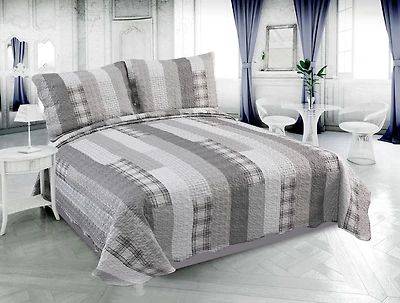 Marina Decoration Rich Printed Embossed Pinsonic Coverlet Bedspread Ultra Soft Bedding Summer Quilt Set with Shams
