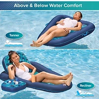 Aqua 2-in-1 Tanner and Recliner Pool, Beach and Lake Lounge