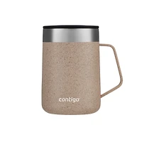 Tasse en acier inoxydable Contigo Streeterville avec couvercle anti-éclaboussures, 414 ml (14 oz), gobelet isotherme avec poignée pour café et thé, sucre roux paquet de 1