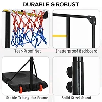 Soozier Portable Basketball Hoop, 6ft-7ft Height Adjustable with Wheels
