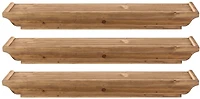 Kiera Grace Muskoka Fitz Wood Shelves - Oak Brown, 24", Set of 3