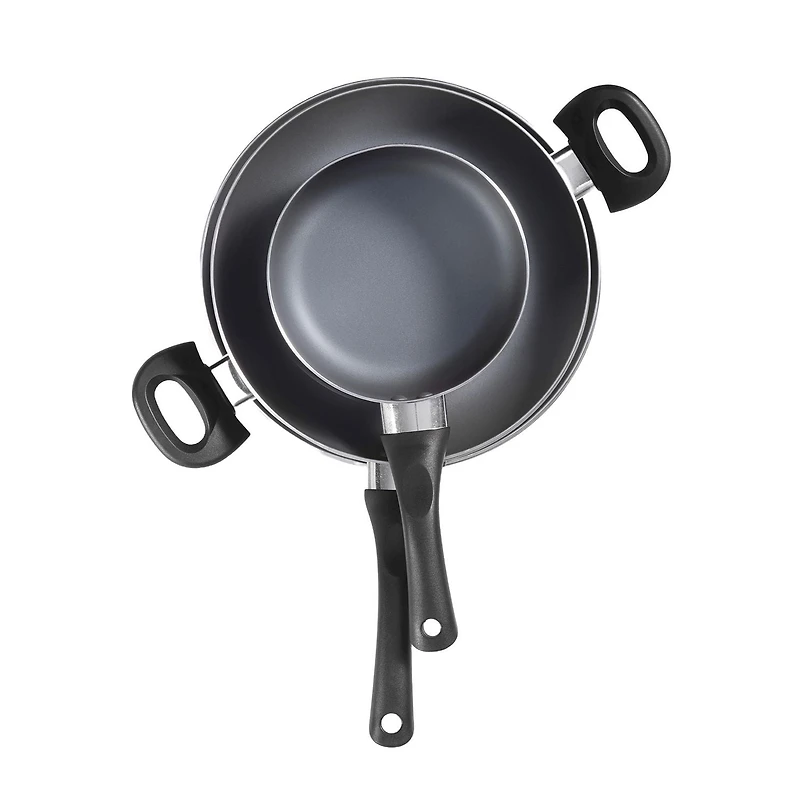 Starbasix Batterie de cuisine antiadhésive 8-pièces, couvercles en verre trempé - Sauge