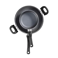 Starbasix Batterie de cuisine antiadhésive 8-pièces, couvercles en verre trempé - Sauge