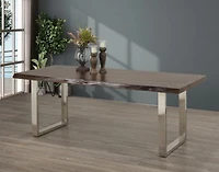 72" Live Edge Dining Table, Dark Oak