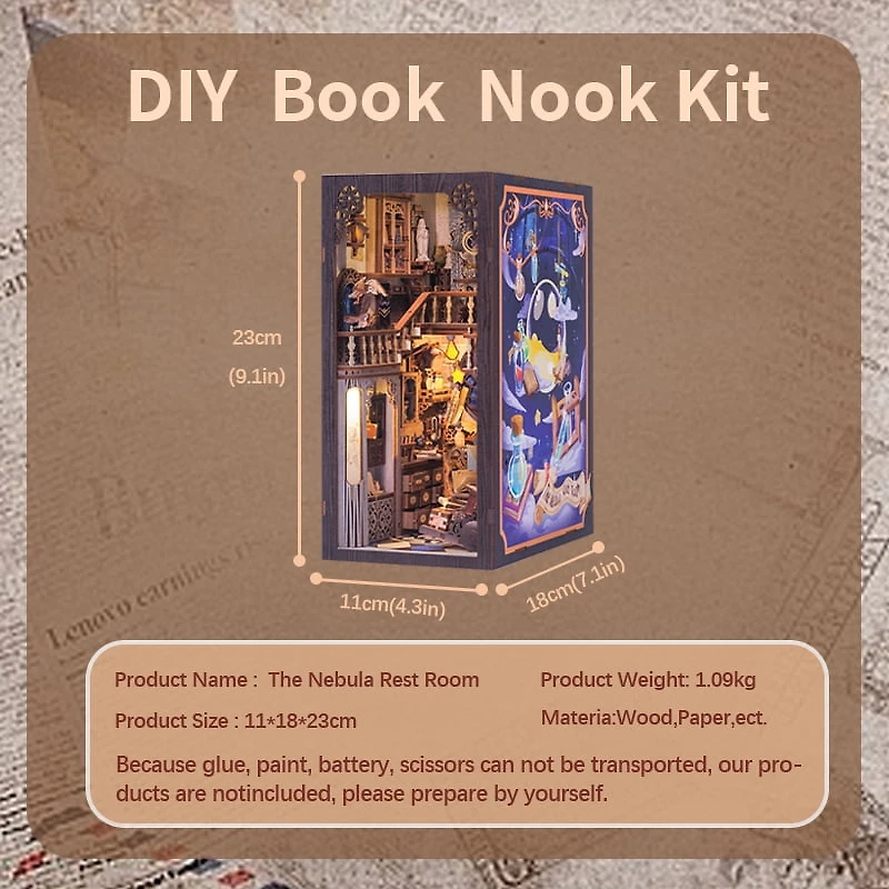 Tradeopia 3D Wooden Puzzle Nebula Common Room DIY Book Nook Kit