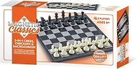 Tradeopia Classiques Magnétiques – Jeu Magnétique 3 en 1 Échecs, Dames & Backgammon de 12 pouces