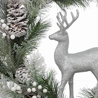 Holiday Time 26" Silver Deer Rattan Wreath