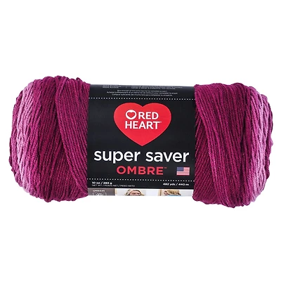 Red Heart® Super Saver® Ombre™ Yarn, Acrylic #4 Medium, 10oz/283g, 482 Yards