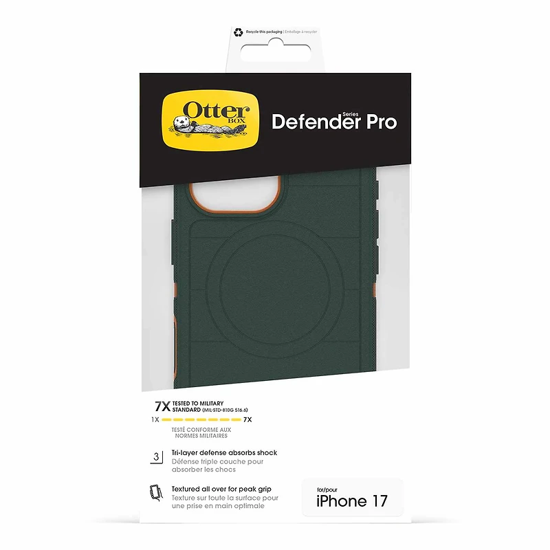OtterBox Étui Defender Pro MagSafe avec Contrôle de la Caméra Coopersmith (Vert) pour iPhone 17 Pro