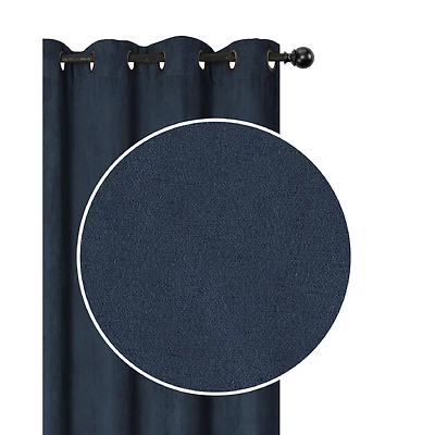Faux Panneau Suede Avec 8 Œillets (Bleu Marine) - Set of 2