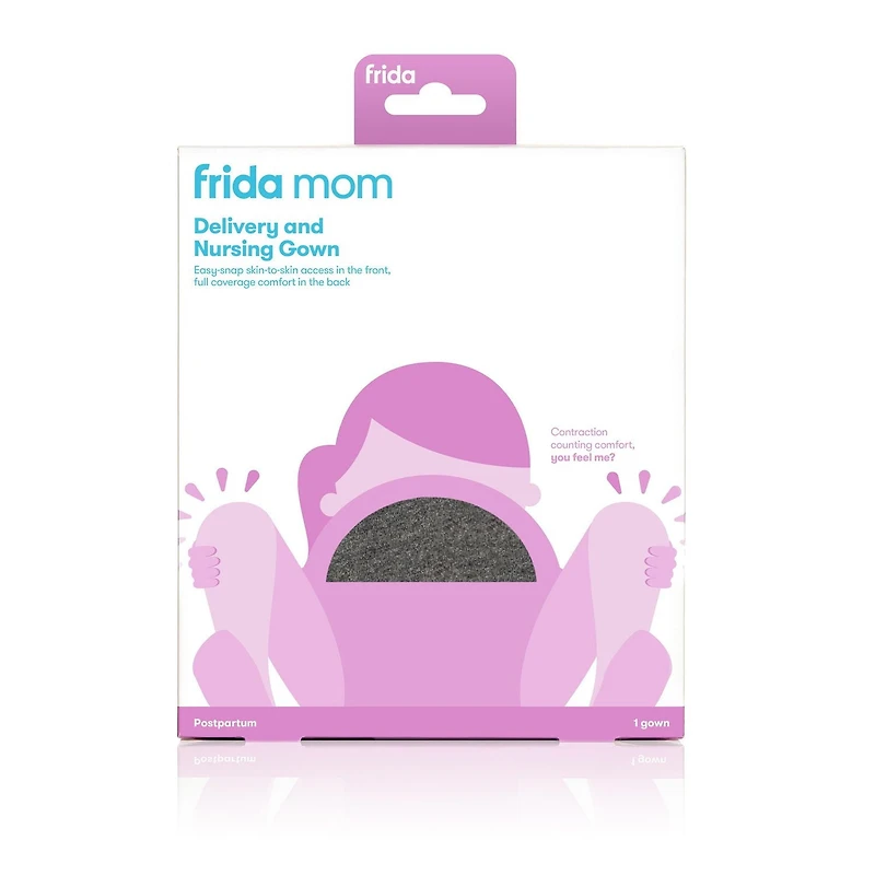 Frida Mom - Robe d'allaitement pour le travail et l'accouchement - Allaitement, nouveau-né, sac d'hôpital essentiel facile à clipser, sans étiquette, accès peau à peau pour l'allaitement et couverture Taille unique