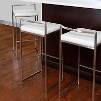 Heavenly Collection PU Counter Stool with Stainless Steel Frame