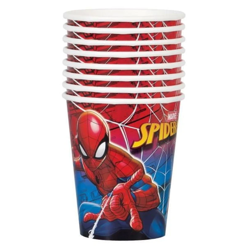 Spider-Man 9oz Paper Cups, 8ct, Disposable cups hold 9oz.